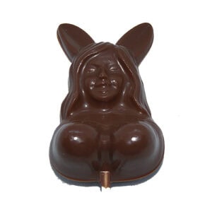 Schokoladen-Lolly in Form eines sexy Hasen mit Frauenfigur.