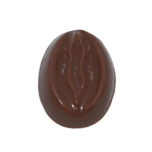 Schokoladenbonbon in Form einer Vagina, detailreich gestaltet.